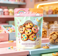 Transparante, vochtbestendige, staande ritssluitingszak met gravureprint, plastic zak voor verpakkingen van biscuits, koekjes, gebak en snacks