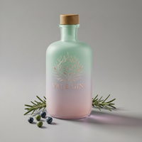 Botella de Lujo de 900ml, Superflint, Redonda, Cilíndrica, Transparente, Base Pesada, Vacía, para Licores, Whisky, Brandy, Personalizable, Venta al Por Mayor