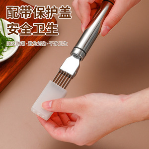 Cortador de cebollas de acero inoxidable, rebanador de ajo de 17,2 cm, herramienta de cocina para verduras y hierbas - Product Image 2