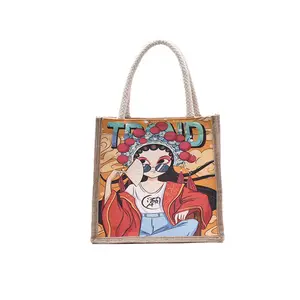 Canvas Women's Bag New Beijing Opera Personalized Creative Handbag Chinese Style Tote Bag