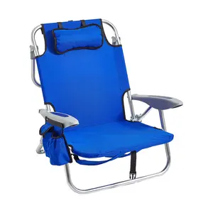 YG-B004 складной рюкзак пляжный стул с 4 позициями, ручка для переноски, сумка для хранения, подстаканник и держатель для телефона, легкий