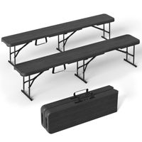 Chaise pliante portable en plastique durable, écologique, résistante à l'eau, 6 pieds, 4 places, pour intérieur, extérieur, pique-nique, camping, repas