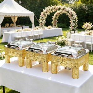 Scaldavivande Idraulico Quadrato da 6L con Finitura Dorata per Matrimoni di Lusso, Hotel e Catering Aziendale, Ideale per Riscaldare <span class=keywords><strong>Pizza</strong></span> - Product Image 1