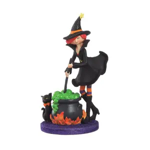 Estatueta personalizada menina miniatura resina halloween bonito bruxa estatuetas