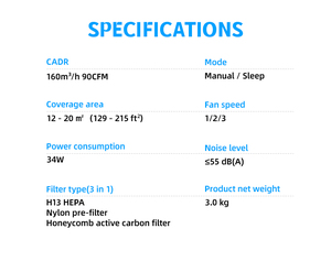 جهاز تنقية الهواء المكتبي JNUO الأكثر مبيعًا، منقي هواء HEPA لغرف الأطفال - Product Image 6