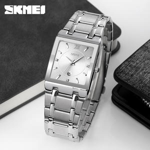 SKMEI 9263 esfera cuadrada Compras en línea Alta calidad Hombre Relojes 3atm Sr626sw Oem Relojes de acero inoxidable OEM - Product Image 6