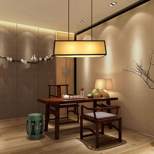 현대 간단한 북유럽 LED 샹들리에 새로운 중국 린넨 침실 직사각형 식당 앞 책상을위한 미국식 램프 - Product Image 6