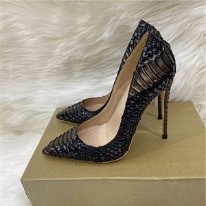 Sandales sexy pour femme en cuir de serpent bronze, style mode, 33-46, collection 2026 - Product Image 1