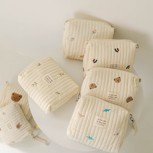 Estilo coreano nueva cremallera bordado algodón mamá bolsa bebé cochecito bolsa de pañales - Product Image 4