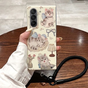 Custodia per <span class=keywords><strong>Samsung</strong></span> Z Fold 5 SP030, Cover Antiurto Cartoon Carina per Fold 3, Nuovo Z Fold 4, Protezione Schermo Completo W23 con Gatto - Product Image 2