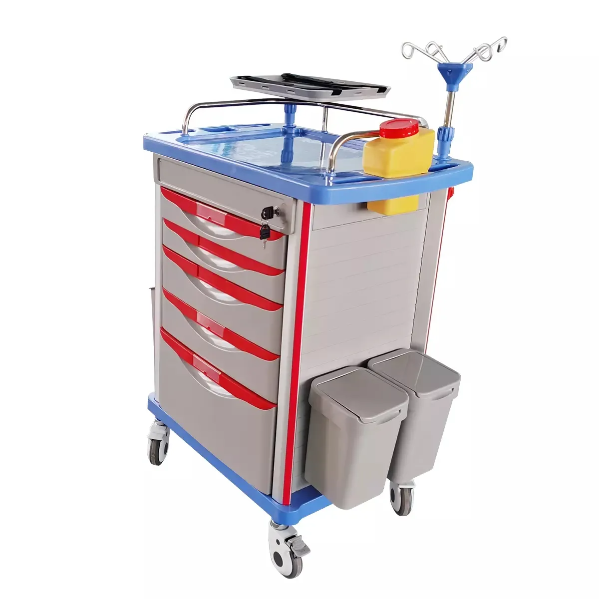 China boshikang  Hot Sales Medical Equipment ABS Plastic Hospital Medical ABS Emergency Trolley