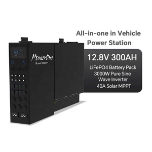 Station d'alimentation ultra-mince 12V, batterie lithium prismatique 300Ah, stockage solaire, MPPT automobile et 4x4 tout-en-un XII(240AH) double batterie S - Product Image 1