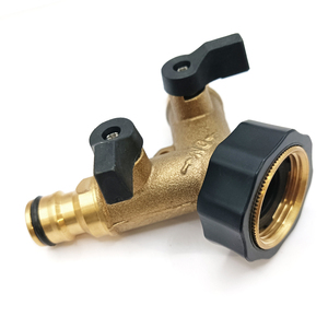 Raccordo a 2 vie per tubo da giardino, tipo ciuccio, in ottone resistente, con connessione filettata standard UE per irrigazione e uso esterno - Product Image 4