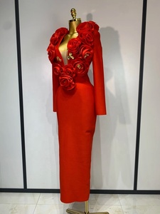 Nuovo Abito Elegante da <span class=keywords><strong>Donna</strong></span> per Feste e Club, Senza Maniche, Aderente, con Fiori 3D, Lussuoso per Celebrità e Compleanni - Product Image 4