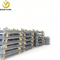 Easylink Chariot élévateur à cage en treillis métallique en acier Q235 durable, conception pliable, capacité 1200 kg, roues de 5 pouces, électrolytique