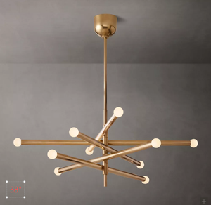 Lustre mobile à 10 lumières <span class=keywords><strong>de</strong></span> style minimaliste avec crochets incurvés et crochets en forme <span class=keywords><strong>de</strong></span> poisson inversés, modèle <span class=keywords><strong>Rousseau</strong></span> 38 - Product Image 2