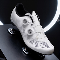 Chaussures de cyclisme respirantes avec semelle en carbone pour l'hiver et le printemps, logo personnalisé accepté, avec crampons de vélo personnalisés
