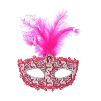 Masque de plumes de fête de bal masqué pour femmes Masque de plumes d'Halloween Masque de plumes demi-visage