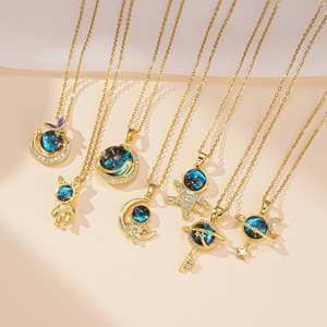 Collar de diamantes de circón de cielo estrellado de mariposa de titanio de lujo ligero para mujer Collar cadena joyería de compromiso de boda - Product Image 1