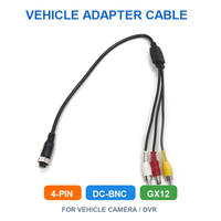 Câble adaptateur de connecteur aéronautique spécifique au véhicule, câble d'extension d'alimentation avec connecteur DC/BNC/4 broches pour caméra CCTV