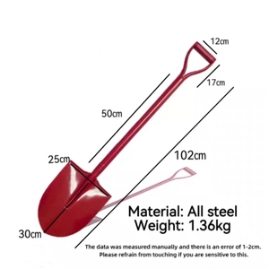 Pala Antincendio in Acciaio al Manganese Ultra Resistente 102cm, Monoblocco Interamente in Acciaio, Rossa, Portatile e Riciclabile per Soccorso Forestale - Product Image 2