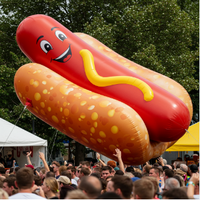 Restaurant Annoncez l'activité Mascotte de hot-dog gonflable, café bar Party Store Business Promotion Event Gonflable Saucisse Ballon