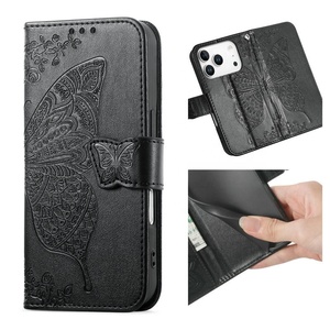 Funda Cartera Tipo Folio <span class=keywords><strong>para</strong></span> iPhone 18 17 Pro Max, con Ranuras <span class=keywords><strong>para</strong></span> Tarjetas de Crédito, Diseño de Mariposa, en Cuero PU, <span class=keywords><strong>para</strong></span> <span class=keywords><strong>Mujer</strong></span> - Product Image 1