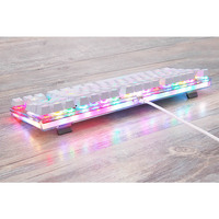 Fashion Keyboard 87 kunci, 80% RGB LED Backlit mekanik Teclado Keyboard Gamer kabel ergonomis Mini Gaming