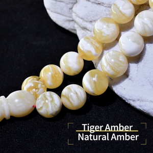 Rosario Musulmano in Ambra Naturale Gialla e Bianca, Perle di Preghiera in Ambra, Kehribar <span class=keywords><strong>Tesbih</strong></span> Tasbeeh - Product Image 5
