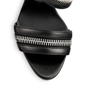 Big Size 46 Cross Zipper Straps Women Sandals Summer Open Toe Knee High <b>Boots</b> High Heels Back Zipper Long Wide Fit Booties - Product Image 4