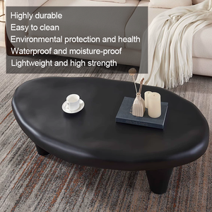 <span class=keywords><strong>Table</strong></span> <span class=keywords><strong>basse</strong></span> en fibre de verre personnalisée, style français minimaliste, <span class=keywords><strong>table</strong></span> ronde pour salon, chambre à coucher - Product Image 2