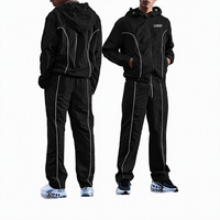 Ensemble de survêtement personnalisé avec logo brodé en 3D, veste coupe-vent à capuche et pantalon, 2 pièces, uniforme d'équipe, streetwear, marque privée