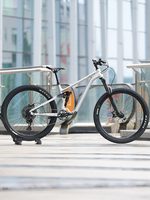 Bicicleta de Montaña de Aleación de Aluminio de 12 Velocidades, Bicicleta de Montaña Todoterreno con Amortiguador Trasero DNM, Bicicleta Todoterreno