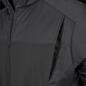 <span class=keywords><strong>Haut</strong></span> de sport personnalisé pour homme, à manches longues, col montant, fermeture éclair, séchage rapide, coupe lourde, couleur unie - Product Image 3