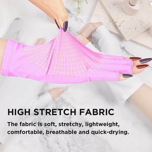 أزياء احترافية مريحة للتنفس مضادة للأشعة فوق البنفسجية Upf50 + قفازات حماية للأشعة فوق البنفسجية بدون أصابع للأظافر جل الأظافر - Product Image 4