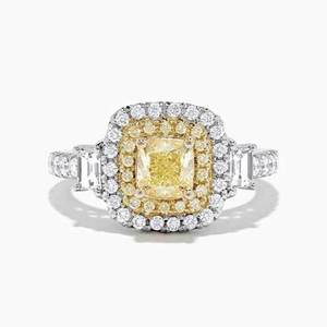 Anello di Lusso con Gemma Gialla Quadrata per Donne, Stile Principessa, Elegante Gioiello da Dito alla Moda - Product Image 1