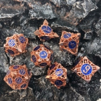 7 buah/set Rpg polihedral kustom dadu penjara berwarna-warni dan naga permainan padat Dnd dadu logam berongga