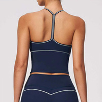 Camiseta de Yoga con Cuello en V Personalizada, Transpirable, Sensación de Segunda Piel, Ropa Deportiva Informal, Diseño de Bloques de Color, Secado Rápido, para Correr, Entrenamiento, Deportes, Fitness