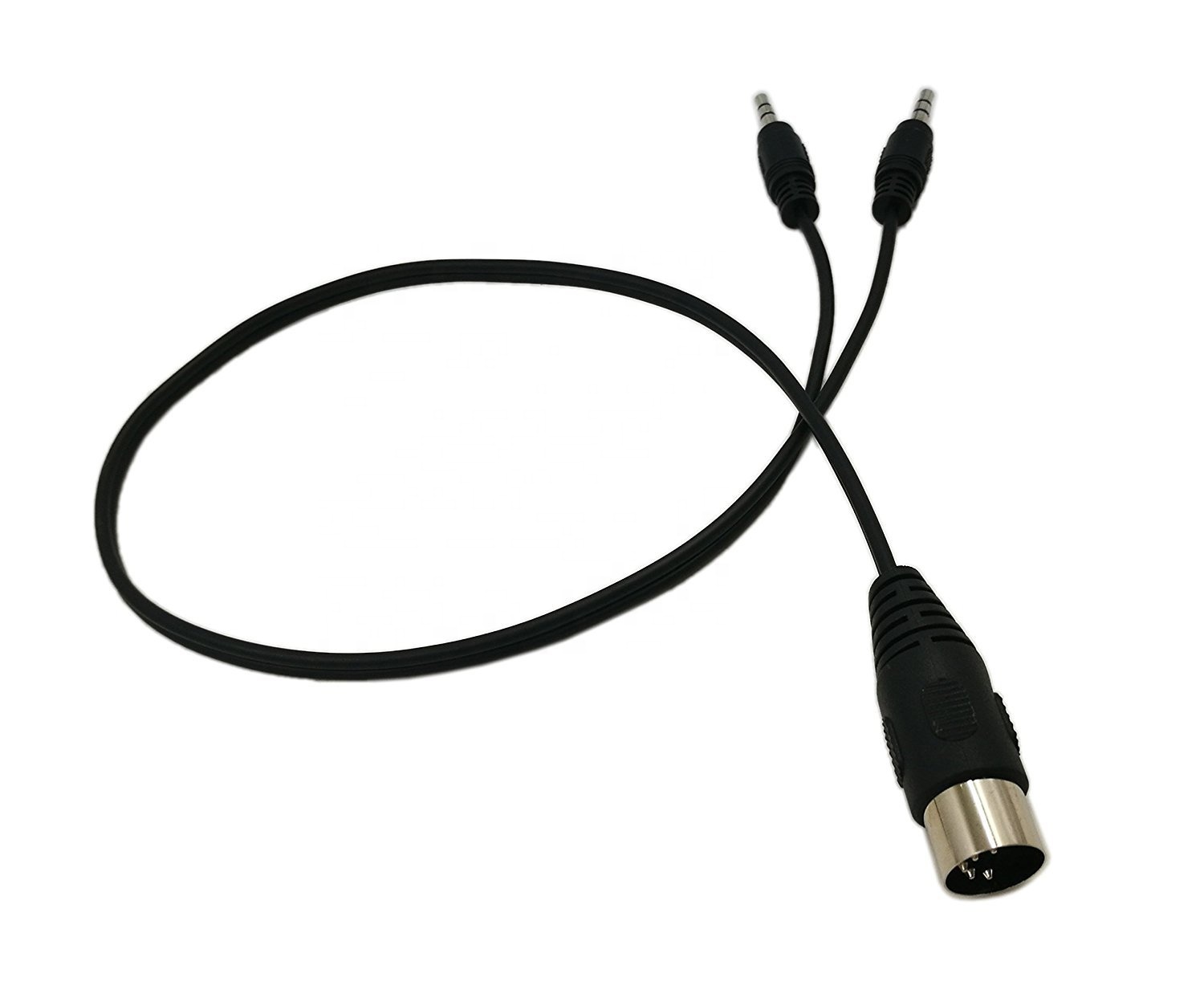 50cm 5ピンDINオスプラグ - デュアル3.5mm TRSスマートフォンAUX