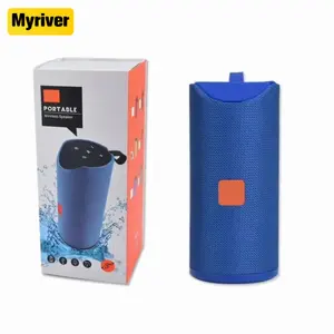 Myriver China 2022 Latest Small Portable Flat Led Fabric Wireless Bluetooths Speaker With Strong Bass Outdoor Fm Radio