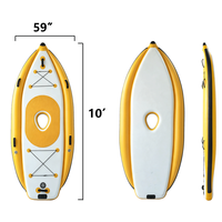 Planche de paddle gonflable pliable à pédales, anti-retournement, avec tubes flottants latéraux pour la pêche en eau