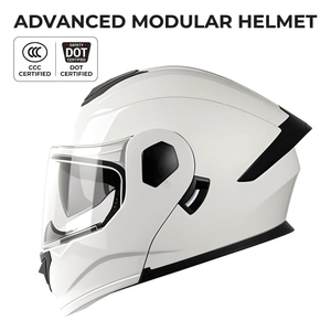<span class=keywords><strong>Casco</strong></span> Abatible Blanco para Motocicleta, Doble Visera Antivaho, Protección Solar, Transpirable, <span class=keywords><strong>Modular</strong></span>, para Hombre y <span class=keywords><strong>Mujer</strong></span> - Product Image 1