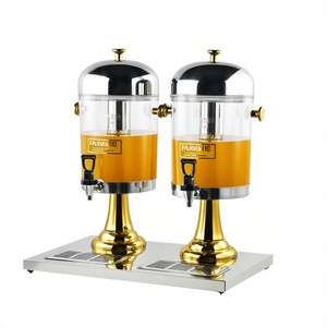 Distributeur de boissons commercial Fajong Ic Dual 16L en acier inoxydable, refroidi par glace, plaqué or, pour comptoir, transparent - Product Image 1
