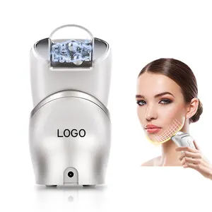 Muscle Stimulation Handheld Beauty RF Machine EMS Micro Neck Facial Massager Supplier Roller Silver High Quality Face Massager