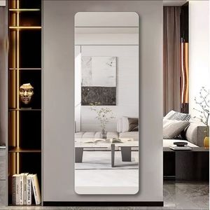 Specchio a <span class=keywords><strong>Parete</strong></span> Moderno Minimalista Ecologico Senza Cornice in Vetro Adesivo 4mm di Spessore a Tutta Altezza Alta Definizione - Product Image 1