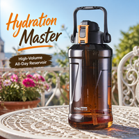 Bouteille d'hydratation Longstar OEM 2L de luxe à boire directement, sans BPA, anti-fuite, écologique, avec corde, pour adultes, qualité alimentaire