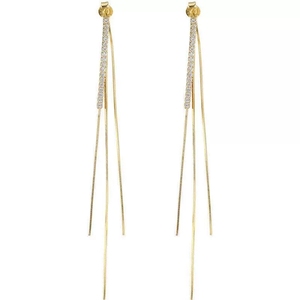 FY-ED100 универсальные сережки с блестящими кисточками из серебра 925 пробы, модные длинные серьги, оптовая продажа - Product Image 5