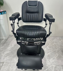 Sillón de Salón Metálico para Hombre, para Salones de Belleza, Peluquería, Barbería, Asiento de Cuero, Bomba Hidráulica Profesional - Product Image 5