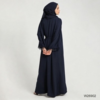 Ensemble Abaya 3 Pièces pour Femmes Musulmanes – Vente en Gros Usine, Robe Abaya Ouverte Personnalisée en Dentelle avec Hijab et Robe Intérieure