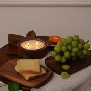 Forher Thỏ Đầu Hình Dạng Bằng Gỗ Bột Bát Bán Buôn Cổ Nhỏ Bằng Gỗ Nến Bát Tay Khắc Cho Trang Trí Nội Thất, Mộc Mạc Bát - Product Image 6